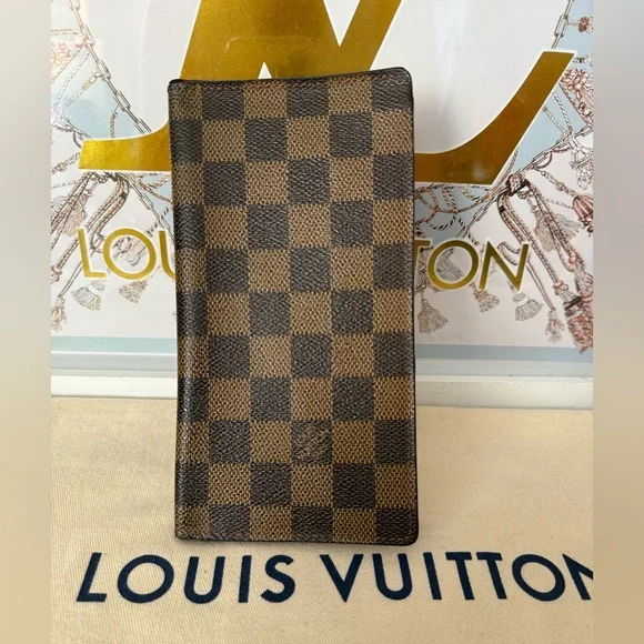 Louis Vuitton Brown Damier Long Wallet Checkbook Card Holder